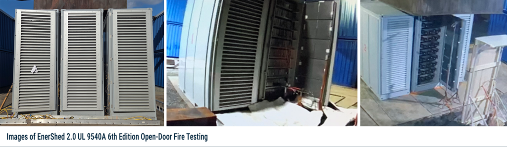 Images of EnerShed 2.0 UL 9540 6th Edition Open-Door Fire Testing